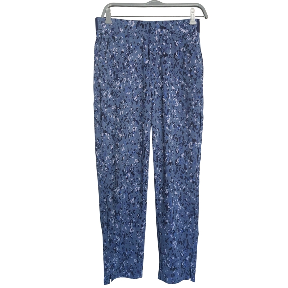 Athleta Brooklyn Ankle Pant Blue Camo Print Womens 4 Pull On Stretch Waist